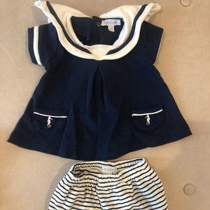Le Top Baby Navy and White Matching Set